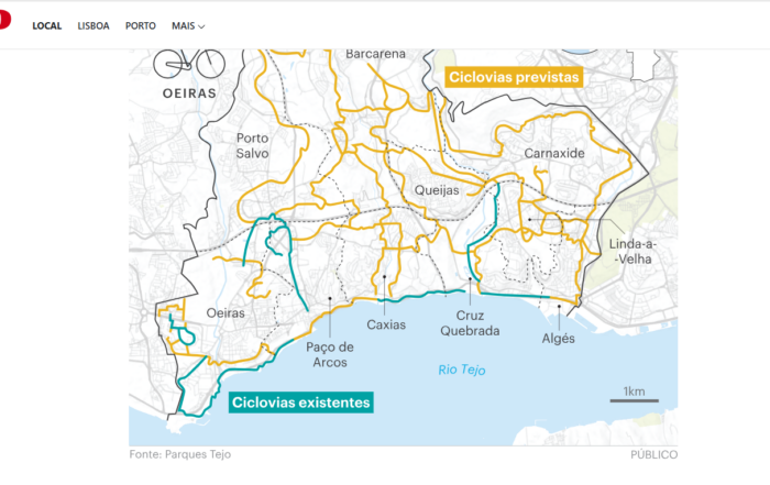 infografia ciclovias do jornal Público