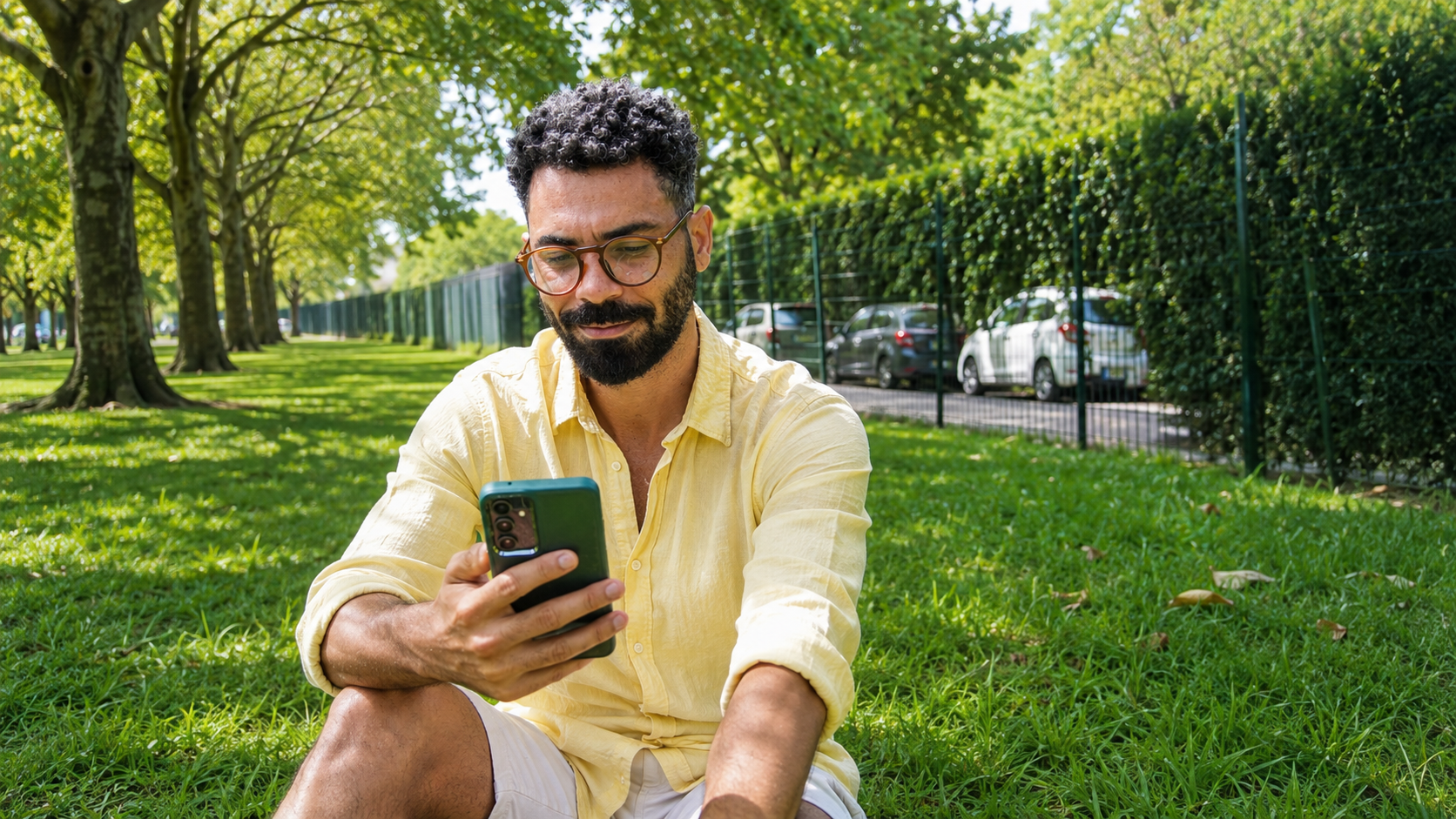 homem telemóvel estacionamento homem telemóvel pede dístico de residente